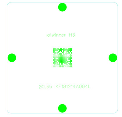 Allwinner H2 H3 FBGA347 Reball Stencil Template #A6-22