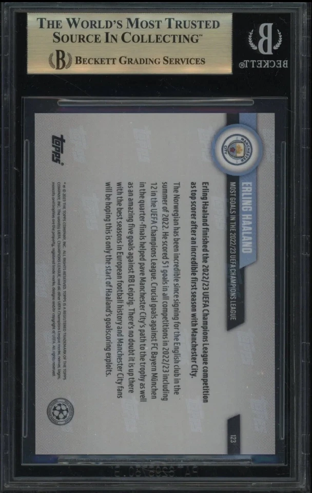 2022-23 Topps Now UCL Soccer #123 Erling Haaland BGS 9.5 w /11064 - Image 2 of 2