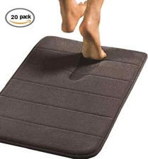 Non-slip Coral Brown Anti-Skid Mat Bathroom Stripe Memory Foam Floor Carpet USA