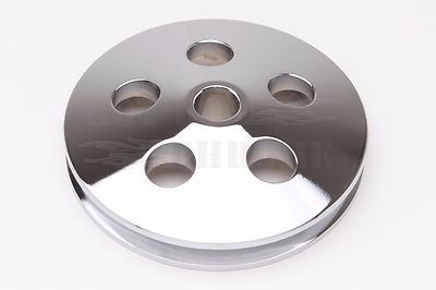 GM Saginaw Power Steering Pump Pulley Press Fit 3/4'' Bore V-Belt Chevy Polished