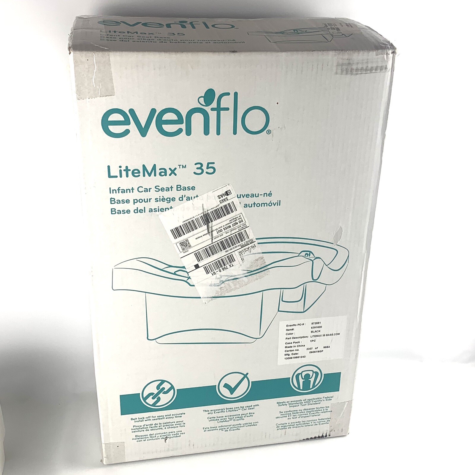 Evenflo LiteMax 35 Infant Rear Facing Durable Car Seat Attachment Base