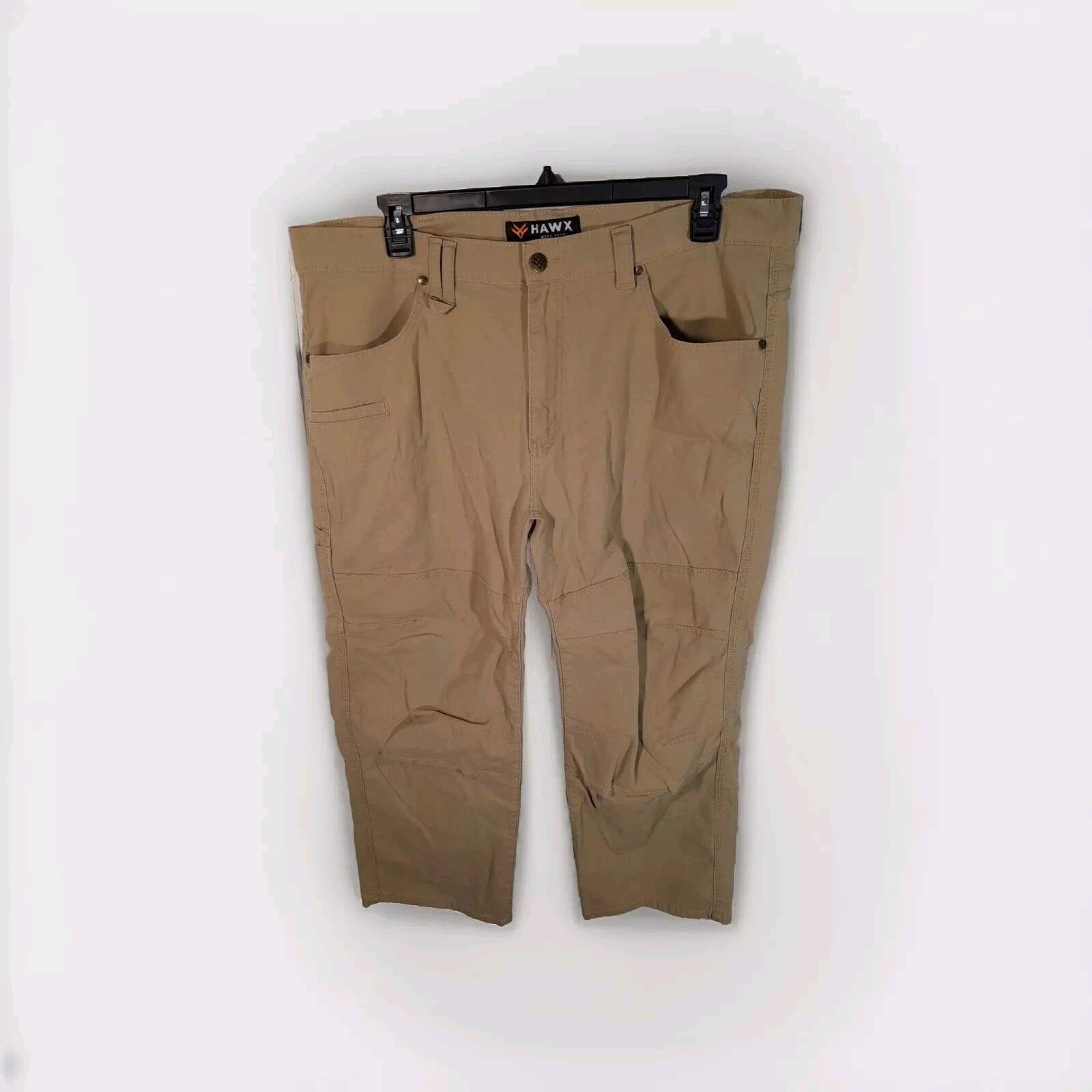 Hawx Pants Mens 42x28 Beige Straight Leg Double Knee Work Wear Cotton Stretch