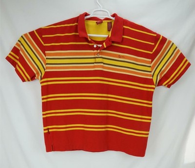 yellow and red polo shirt