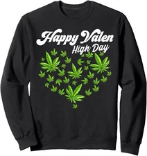 Pot Smoking Valentine's Day Gift Idea Couples Weed Unisex Crewneck Sweatshirt