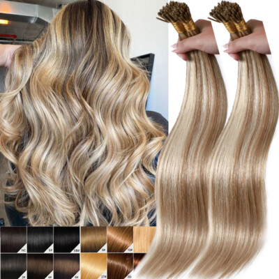 Stick I Tip Remy Human Hair Extensions Pre Bonded Micro Ring Beads 1G 0.5g THICK