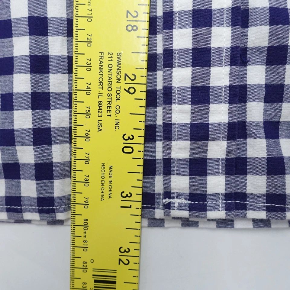 John Bartlett Consensus Essential Shirt Men's XL Blue Check Stretch Button-Down - Image 4 of 4