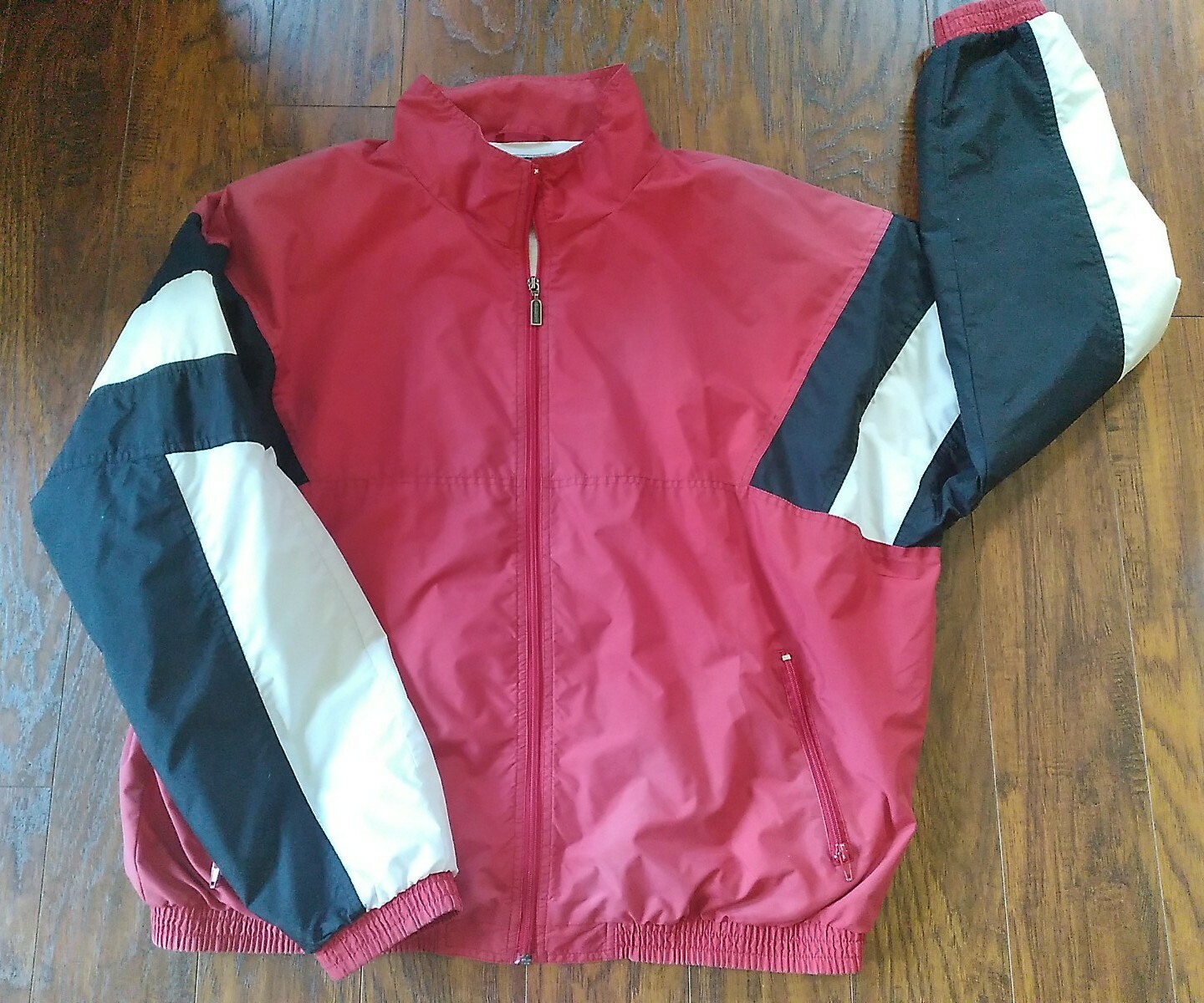 Men's Holloway Nylon Windbreaker Jacket Red/Black/Whi… Gem