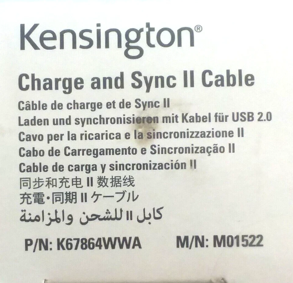 Cable 5 PK Kensington 11.25" USB-A Carga y Sincronización II K67864WWA para iPad iPhone Foto 3 de 4