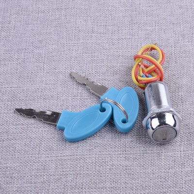 2 Piece Ignition Key Lock Set for Electric Bike, Tricycle, Simple Electric Scooter ON/OFF, Stylish Design, Safe Lock Mode, Easy Replacement