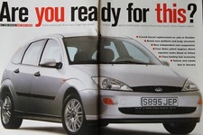 Original 1998 magazine Driving Report, The New FORD FOCUS, tech details