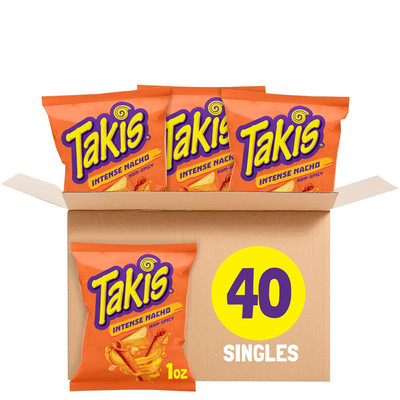 Intense Nacho 40 Pc / 1 Oz Multipack, Cheese Flavored Non-Spicy Cheesy Rolled To