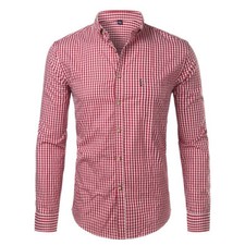 Camisa De Vestir Con Botones Elegante De Algod n A Cuadros Para Hombres Negocios