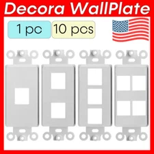 Keystone Wall Plate Insert Keystone Jack Cover fits Decorative Faceplate White