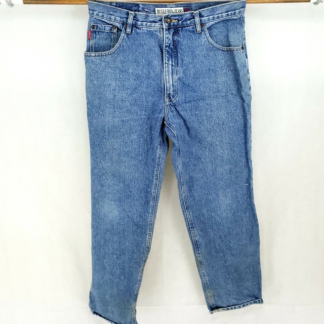 Vintage Bugle Boy 750 Loose Fit Blue Jeans 34x30 Straight Leg