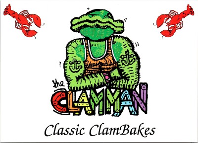 Clamman Classic clam Bakes Southampton NY Advertisement Postcard C174B