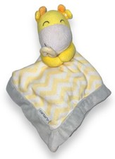Carter's Giraffe Security Blanket Lovey With Chevron Stripe Yellow Gray White