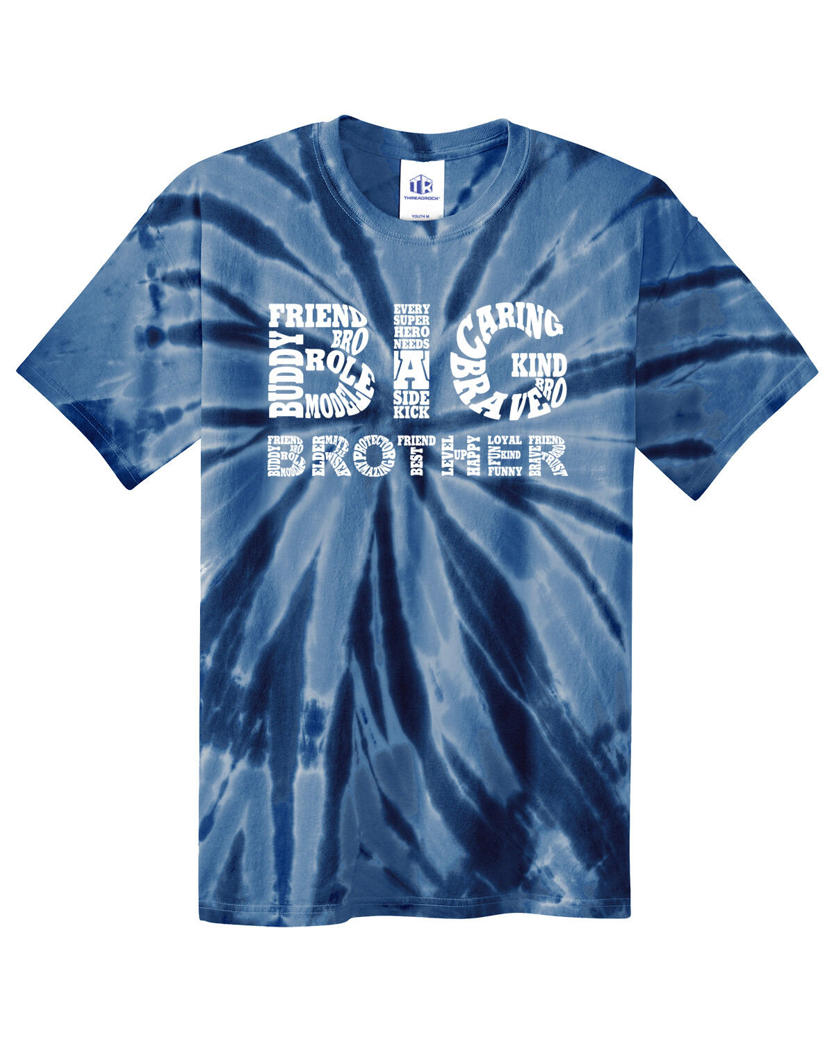 Big Brother Typography Youth Tie Dye T-Shirt Birthday Gift Idea