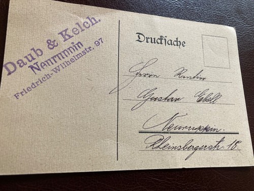 Alte Versicherungskarte von 1922
