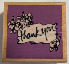 Wood/Rubber Stamp "Floral Thank You"