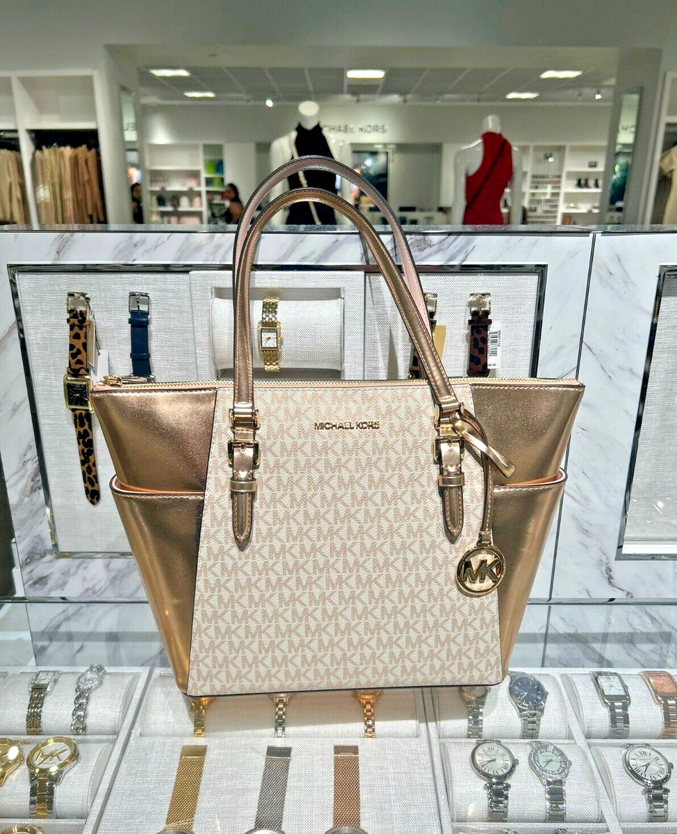 Michael Kors Charlotte Large MK Signature Tote Shoulder Handbag