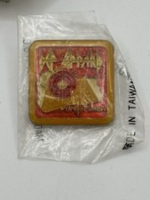 SEALED 1980's Vintage Enamel Brass - Def Leppard - Pyromania Hat Jacket Vest Pin