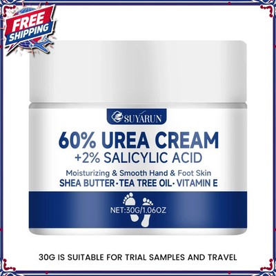 60% Urea Foot Cream for Cracked Heels & Dry Skin - Intensive Moisturizing Treatm