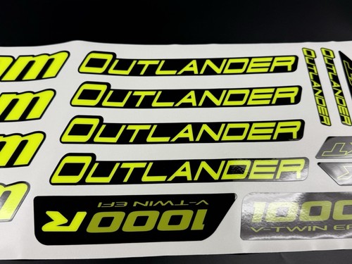 CAN-AM CANAM OUTLANDER 1000R 1000 R DECAL SET LAMINATED FLUORESCENT FLO YELLOW - Picture 5 of 11