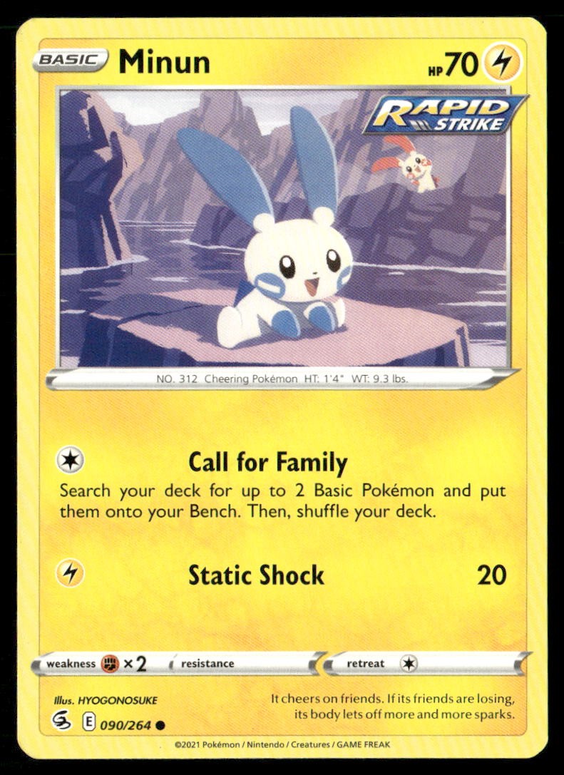 Minun Fusion Strike 090/264 Common Pokemon Near Mint