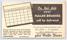 1951 Fuller Brush Postcard Westboro MA William Plummer Dealer Household Products