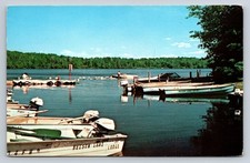Nelson Lake Lodge Hayward Wisconsin Vintage Postcard Boats Lake View