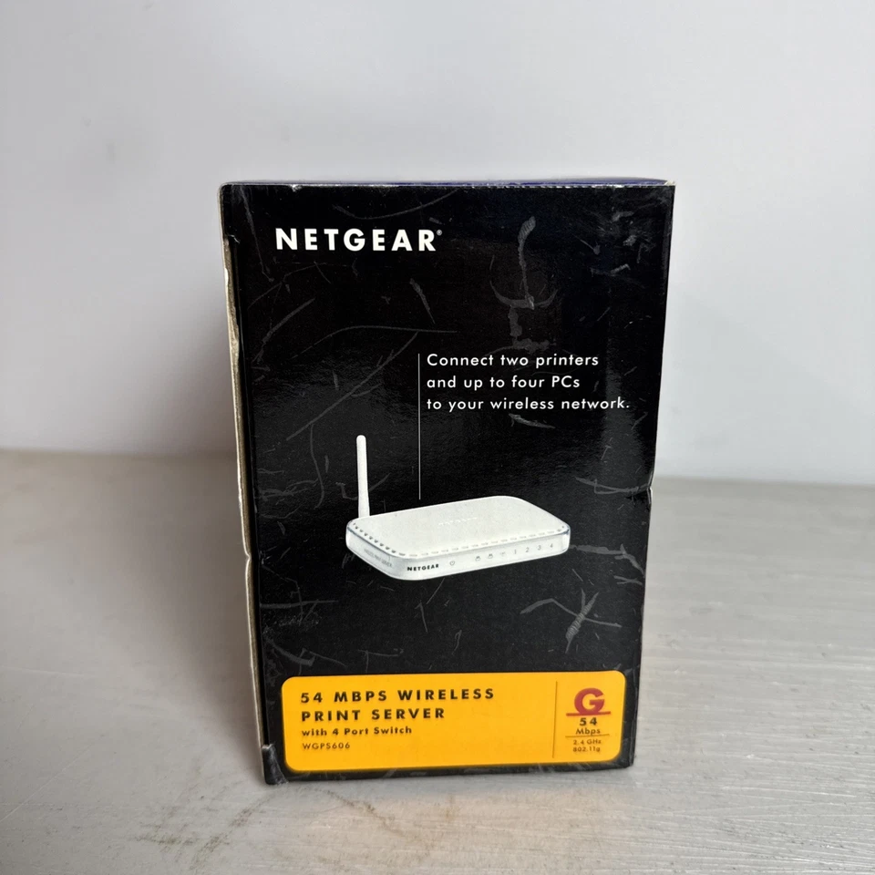 Netgear WGPS606 54 MBPS Wireless For 2 Printers Server 4 Port Switch Open Box - Image 4 of 4