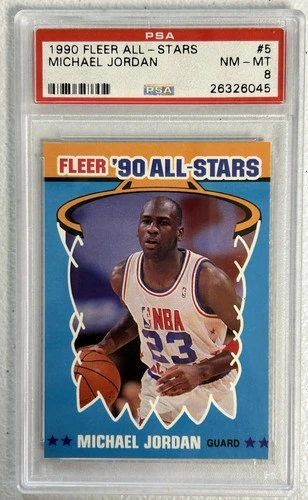 MA6 1990 Fleer All Stars #5 Michael Jordan / PSA 8 NM-MT