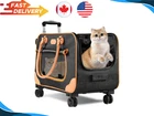 Rolling Pet Carrier for Large Cats/Small Dogs up to 38lbs, Foldable & Vented