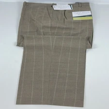 Perry Ellis Portfolio Men's Modern-Fit Resolution Dress Pants Dk Beige-40/30