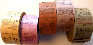 Bus tickets: 5 unused "Ultimate" ticket rolls operators as photos
