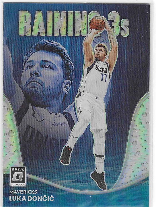 2022-23 Donruss Optic Luka Doncic Raining 3s Holo Silver Prizm #7 SP