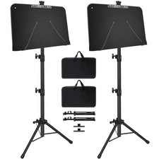 Mdvora Sheet Music Stand, 2 Pack Adjustable Standard Version, 2 pack black