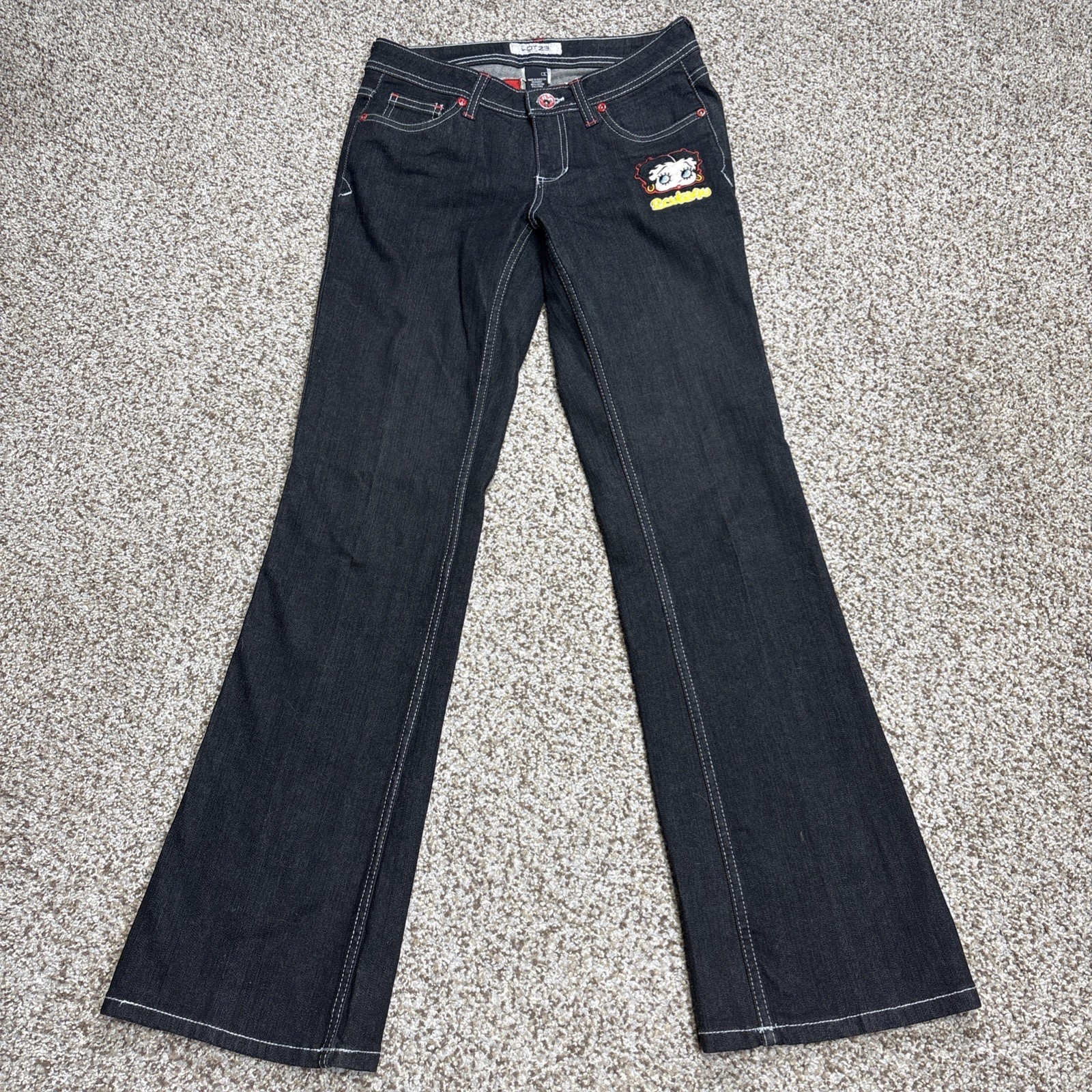 Lot 29 Jeans Women's Size 5 Black Denim Betty Boop Fits 28 X 31