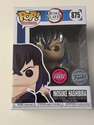 Funko Pop Demon Slayer #875 Inosuke Hashibira Flocked Chase Chalice +protector