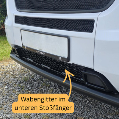 For Fiat Ducato Lower Bumper Honeycomb Grille - Gloss Black