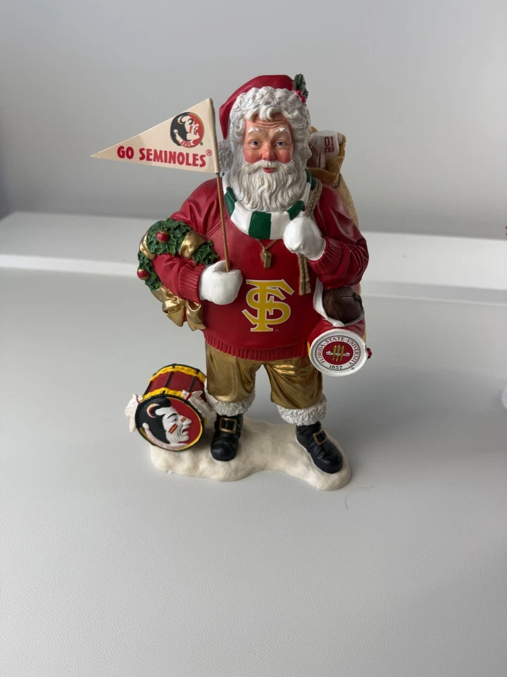 Danbury Mint NCAA Florida State Seminoles FSU Lot of 3 Christmas Figurines 9" - Image 3 of 4
