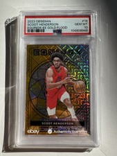 2023-24 Panini Obsidian Electric Etch Gold Flood #18 Scoot Henderson /10 PSA 10
