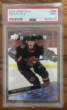 Tim Stutzle 20-21 Upper Deck Young Guns Rookie Card Graded PSA 9 Ottawa Senators. rookie card picture