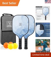 Complete 2026 Pickleball Set: 2 Fiberglass Paddles, Indoor/Outdoor Balls  Bag