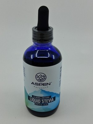 Aspen Naturals All Natural Liquid Stevia - 4 fl oz, 118 ml NEW/SEALED BB 11/2026