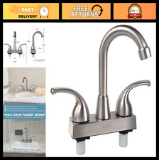 4" RV Bathroom Sink Faucet Replacement for Campers Trailers, 6" Spout, Lever H