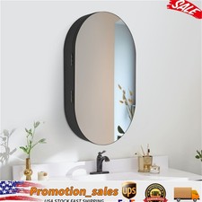 Wall Storage Cabinet Mirror Wall Mount Oval Mirror Cabinet For Bathroom Storage