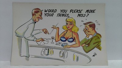 Vintage Color Comic Card Co. Jumbo Postcard Adult Humor Risque