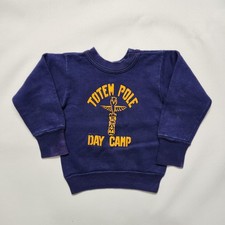 Vintage Norwich Sweatshirt 2-4y , Totem Pole Day Camp Navy 60s Kids