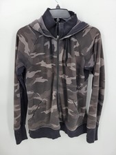 Athleta Triumph Full Zip Hoodie Womens MT Camo Full Zip Hooded Sweatshirt